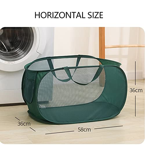 2 Pack Popup Laundry Hamper- Mesh Hampers Bag- Foldable Clothes Storage Basket With Handles For The Kids Room, College Dorm Or Travel #TOP2