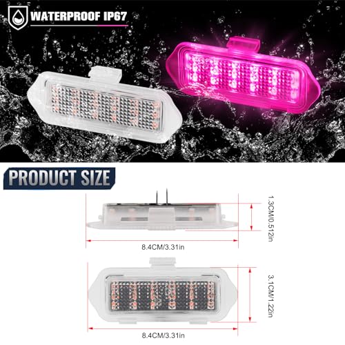 Lámparas LED Rosa Púrpura para Espejo Lateral 2Pcs miniatura 5