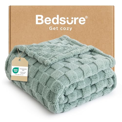 BEDSURE Kuscheldecke Flauschig - Fleecedecke & Wolldecke, Sofadecke, Schachbrettmuster Tagesdecke, Weiche Warme Karierte Decken für Zimmer Deko,...