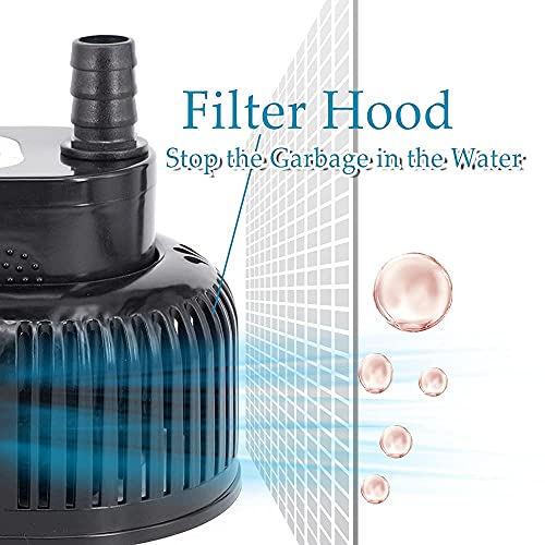 Allylang Submersible Water Pump, 850Gph 75W, Pool Cover Pump, Apply To/Pond/Above Ground Swimming Pool/-(With Overheat Protection)16.4' Drainage Hose And 3 Adapters #TOP3