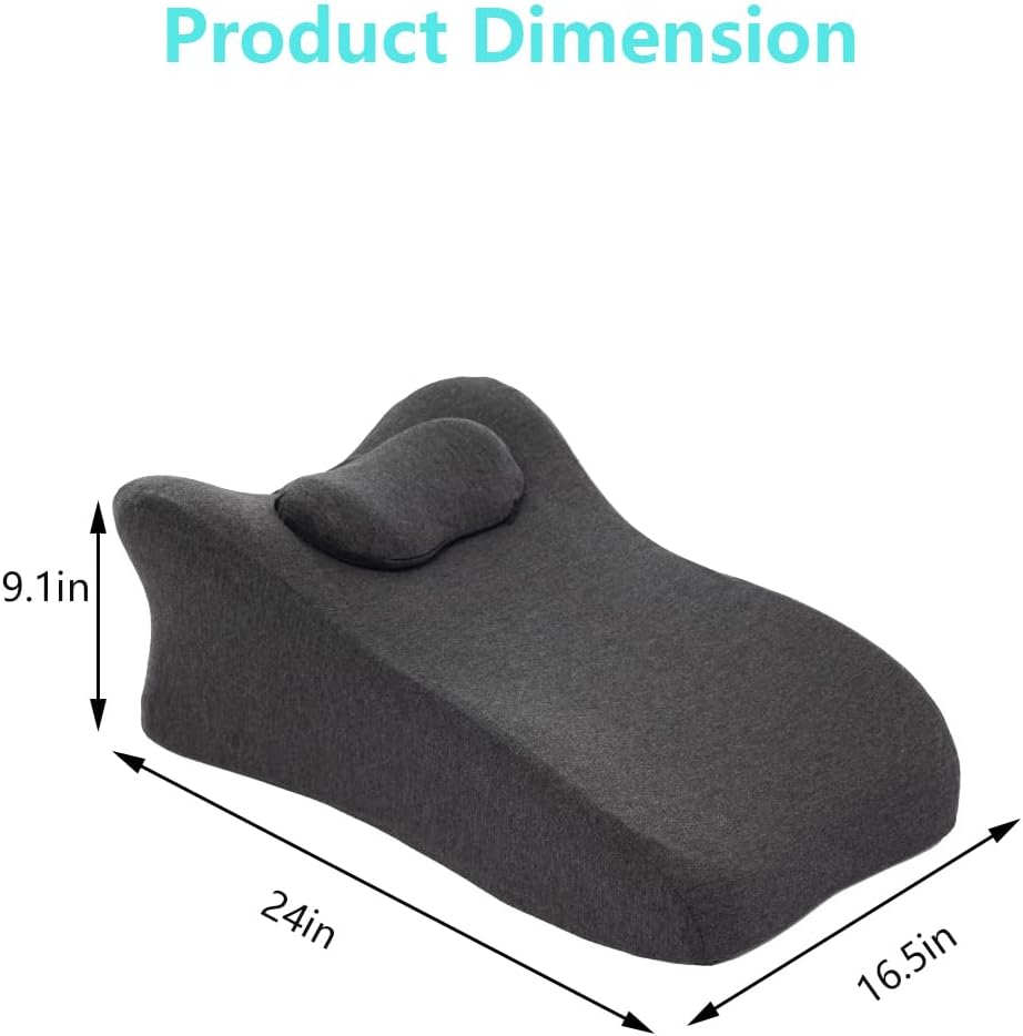 Back Pillow for Bed Sitting Up,Upright Reading Pillow Back Support,Face Down Cushion Neck Leg Pain Relief Acid Reflux Multifunctional Adult Ergonomic Memory Foam Pillow in Bed Sofa Sleeping