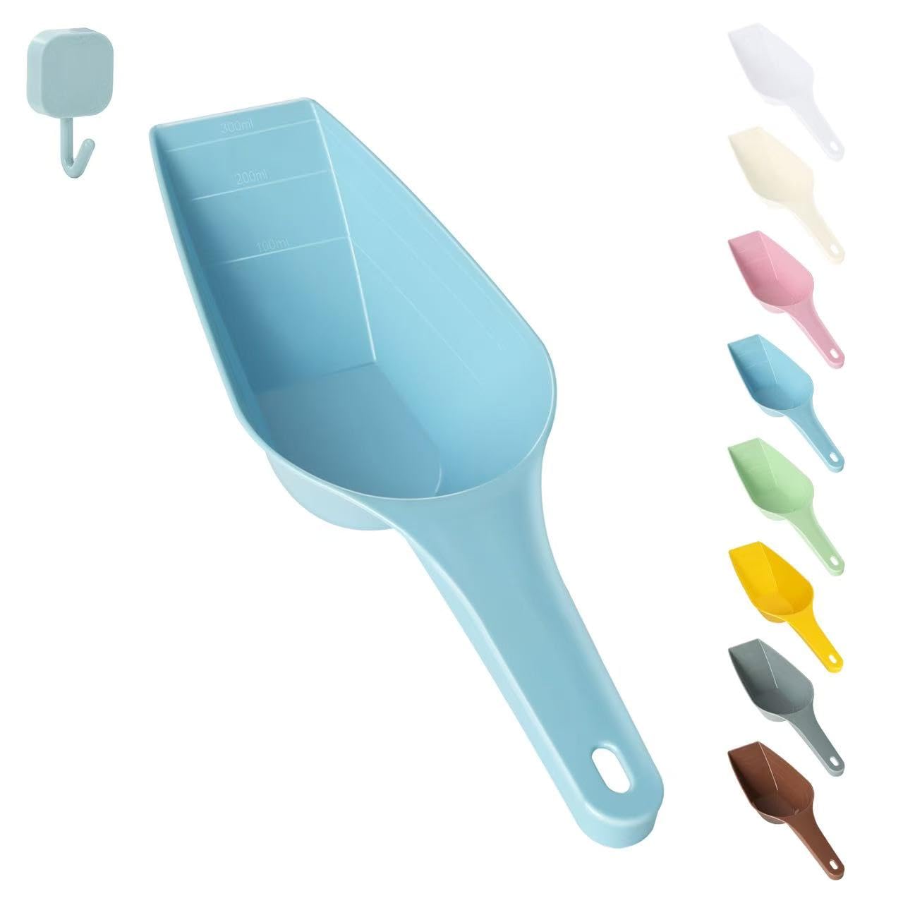 Dog Food Scoop, 2 Cup Capacity Dog Food Scoop With Measuring Lines For Dog, Puppy and Cat Coffee Bean Scoop, Flour Scoop (Blue)