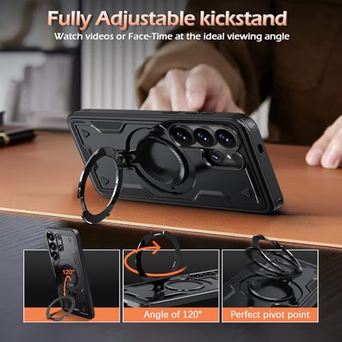 Image of for Samsung Galaxy S26 Ultra Case Magnetic with stand, with Mag-Safe, with Screen Protector, Wireless Charging, Shockproof for Samsung S26 Ultra 5G Phone Case, Ring Holder Cover for Samsung S26 Ultra