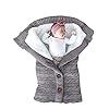 XMWEALTHY Unisex Infant Swaddle Blankets Soft Thick Fleece Knit Baby Girls Boys Stroller Wraps Baby Accessory Grey
