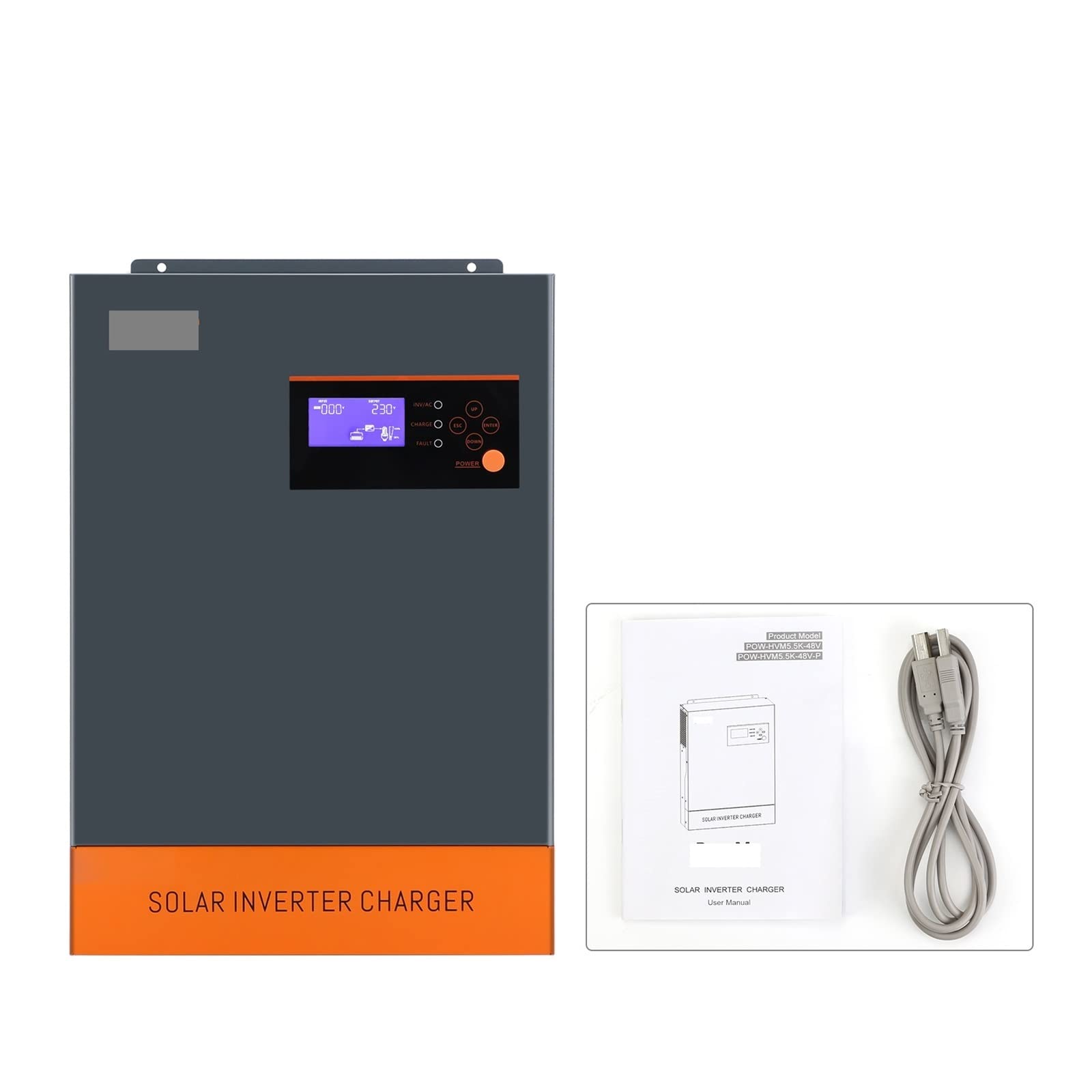 Onduleur Solaire Hybride 220-240V 5KW 48V MPPT 80A 5500W parallèle à Onde sinusoïdale Pure en 9 unités Peut triphasé 380V (Color : Parallel Version 48v, Size : with WiFi)