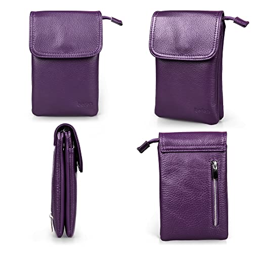 Image of befen Genuine Leather Small Crossbody Bags for Women Cell Phone Travel Bag