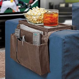 Arm Rest Organizer 6 Pocket Hanging Sofa Storage Bag Cup Mug Holder Tray Armchairs Couch Caddy Organizer TV Remote Control Phone Foldable Chair Tidy Table Space Saver Set Home Companion