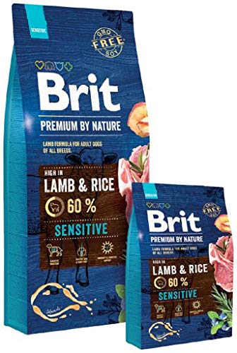 Brit Premium by Nature Sensitive Lamb Hundefutter für Erwachsene aller Rassengrößen, Medium, Allergenfrei, 1 Stück