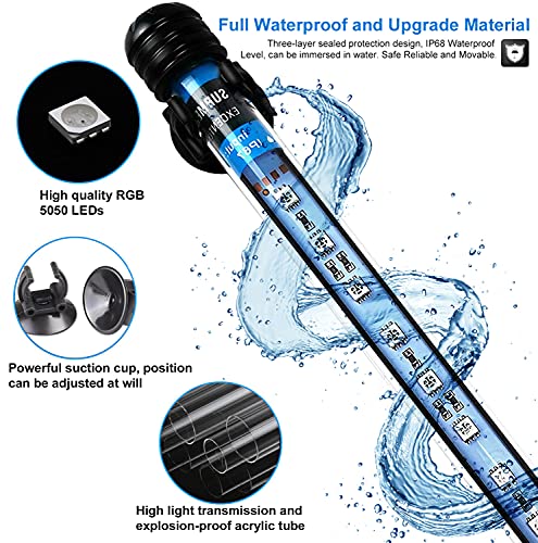 VARMHUS LED Aquarium Beleuchtung,Aquarium Licht mit APP Steuerung Fernbedienung,Aquarium LED Lampe RGB Farbwechsel zum Beleuchten von Aquarienpflanzen DIY Vollspektralfarbe Zeitkontrolle 28cm – Bild 6