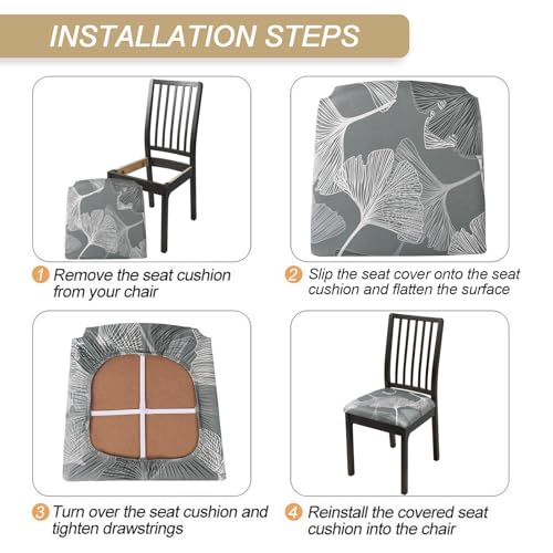 Image of SearchI Seat Covers for Dining Room Chairs Printed Chair Seat Covers 6 Pack