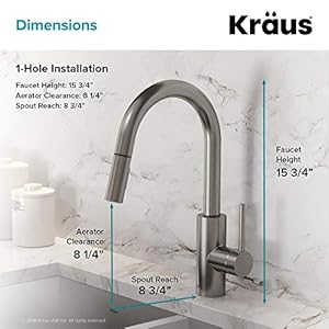 Kraus oletto single handle pull down kitchen faucet with quickdock top mount installation assembly in spot free stainless steel kpf 2620sfs  urban country home decor