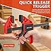 GETLITOOL Bar Clamps 6 & 12 Inch, 4 PCS 165lbs Quick Release Woodworking Clamps, 2-in-1 Ratchet Clamp/Spreader, One-Handed Operation for DIY, Woodworking, Cabinetry & Home Repairs, Tools for Men