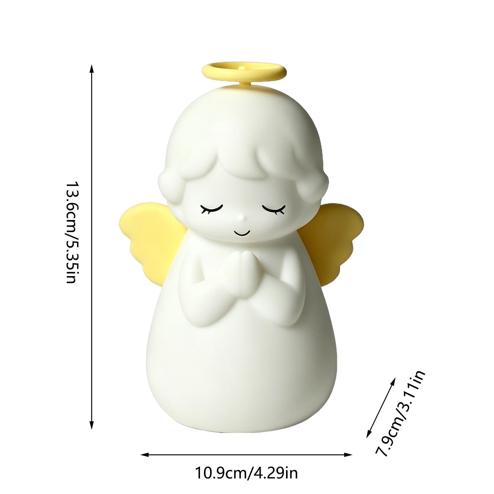 Luz nocturna para niños, luz de lectura en forma de ángel con temporizador