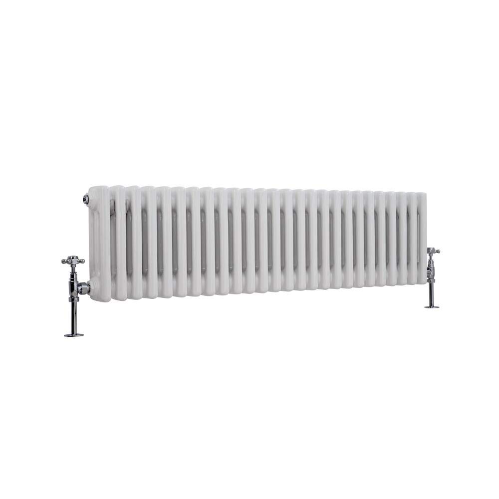 Milano White Windsor Cast Iron Style Horizontal Triple Column Radiator - 300 X 1190Mm