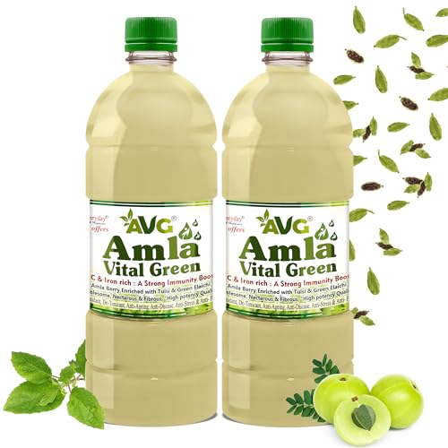 Image of AVG Amla Vital Green Juice (1000ml, Pack of 2) Amla Juice from Fresh & Green Amla, Packed with Immunity Boosting Vitamin C, Natural Antioxidant & Detox