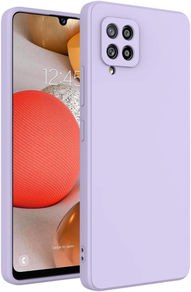 Image of DIZORO Liquid Silicone Case with Microfiber Coushioning Compatible for Samsung Galaxy A12 /M12 /F12 Shockproof Slim Back Cover, Gel Rubber Full Body Protection - Purple