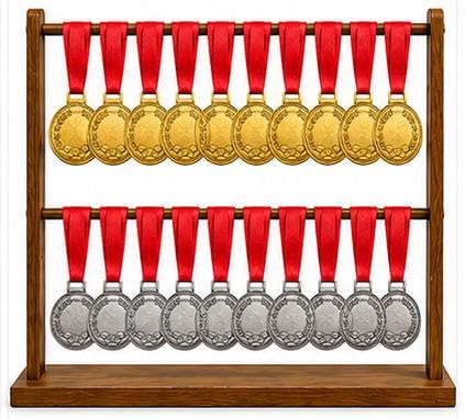 Gold and Silver Award Medals with Ribbon, Pack of 24 (12 Gold + 12 Silver), for Sports Day, School Competitions, Kids Events and Prize Distribution-picture-10