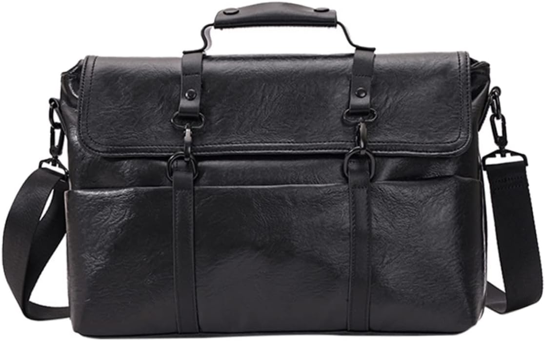 NUOBESTY 1pc Pu Leather Briefcase Business Laptop Bag for Men Versatile Shoulder Bag for Daily Use Shockproof College and Travel