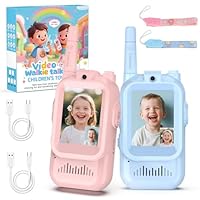 BlueFire Kids Walkie Talkies with Video – Screen Display Toy Radios with Voice Effects, One-on-One Pairing, Long Range – Birthday Toys Gifts for Boys & Girls Ages 3–10 (Pink+Blue)