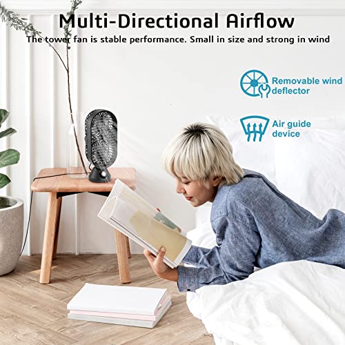Etnvow Usb Desk Fan Oscillating Cooling Fan, Portable Table Fan Desktop Fan With Dual Head,Dual Air Circulation,Stepless Speed Quiet Usb Tower Fan,Oscillating Fans For Home Bedroom Office #TOP4