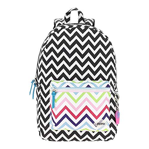 - Zaino per ragazzi modello Vetus zaino per laptop da dimensioni 44 x 30.5 x 7.5 cm con 1 scomparto principale e 1 tasca frontale stampa multicolore e 14 pollici nero