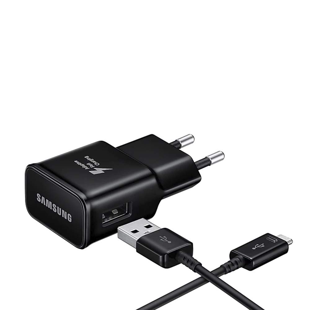 SAMSUNG Caricabatterie Originale EP-TA20EBE, Carica Rapida + Cavo USB Tipo C, per Galaxy S8, S8 Plus, Note 8, Colore: Nero