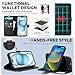 TUCCH Detachable Case Wallet for iPhone 15 Plus, Stand RFID Blocking 4 Card Slot Wireless Charging Shockproof Case, Black