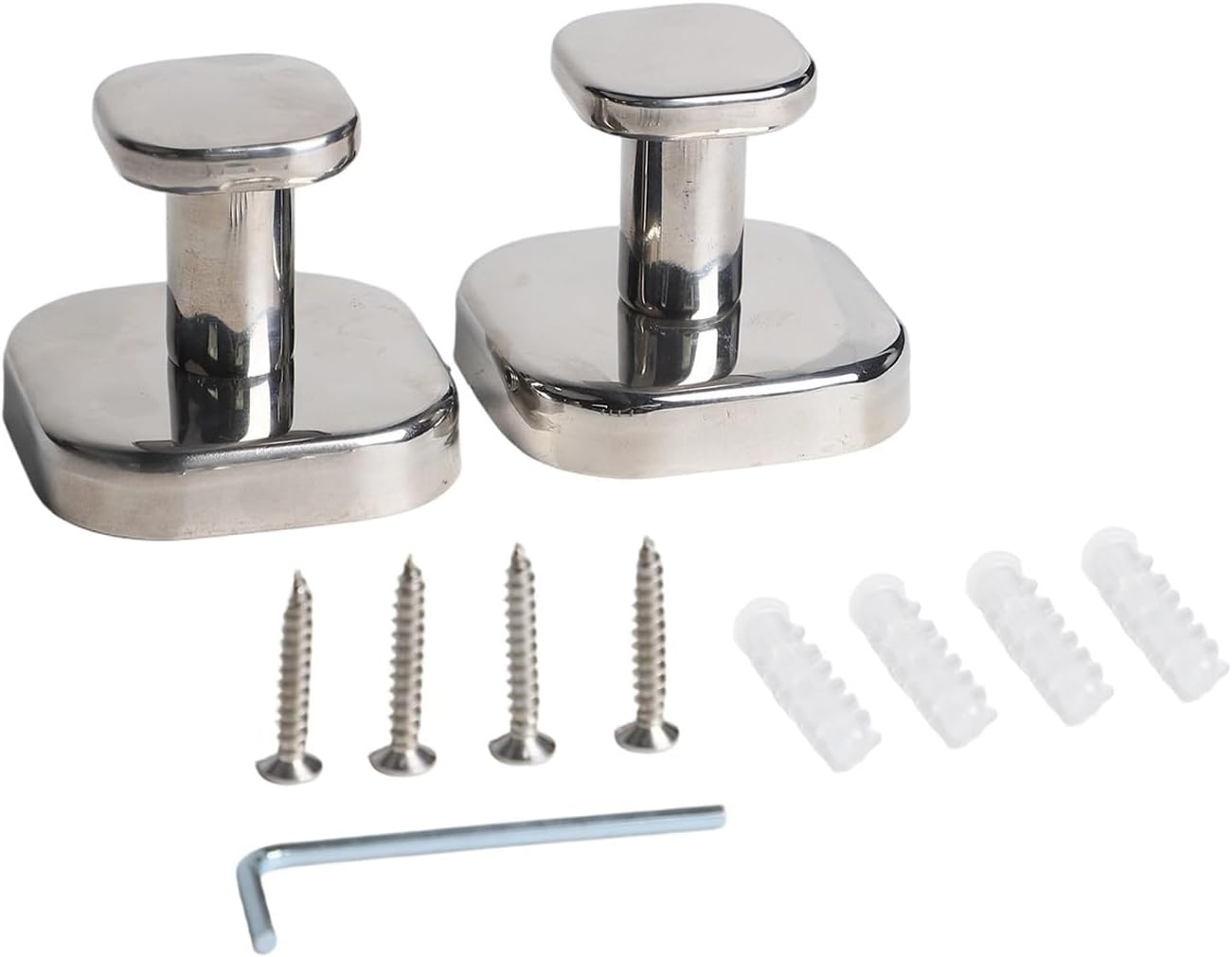 Steel Hook 2 Pack, Heavy Duty Coat Hooks Bathroom, Wall Mounted Robe Hanger Bracket Towels Clothes, Proof Hardware(light gray)