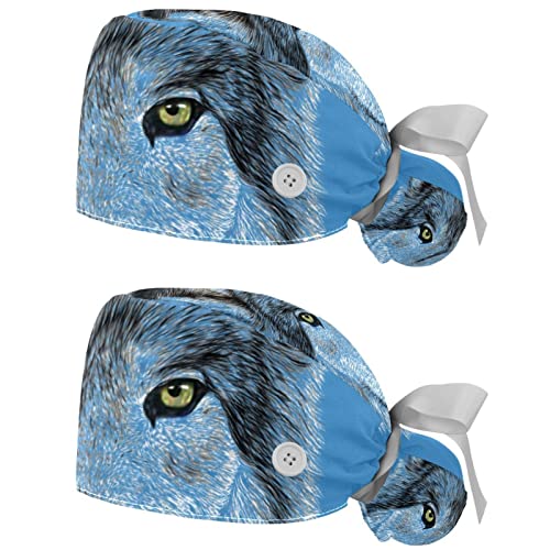 Chapeaux de travail respirants JDEZ : lot de 2 casquettes bouffantes loup