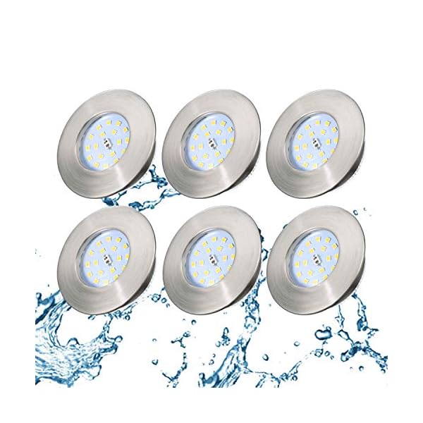 Kimjo LED Einbaustrahler Ultra Flach 5W Kaltweiß 6000K, Badeinbaustrahler IP44 500lm Bad Deckenspot Einbauspot Rund Matt…