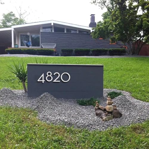 Numéros modernes en métal argent résistant pour plaque adresse - 3