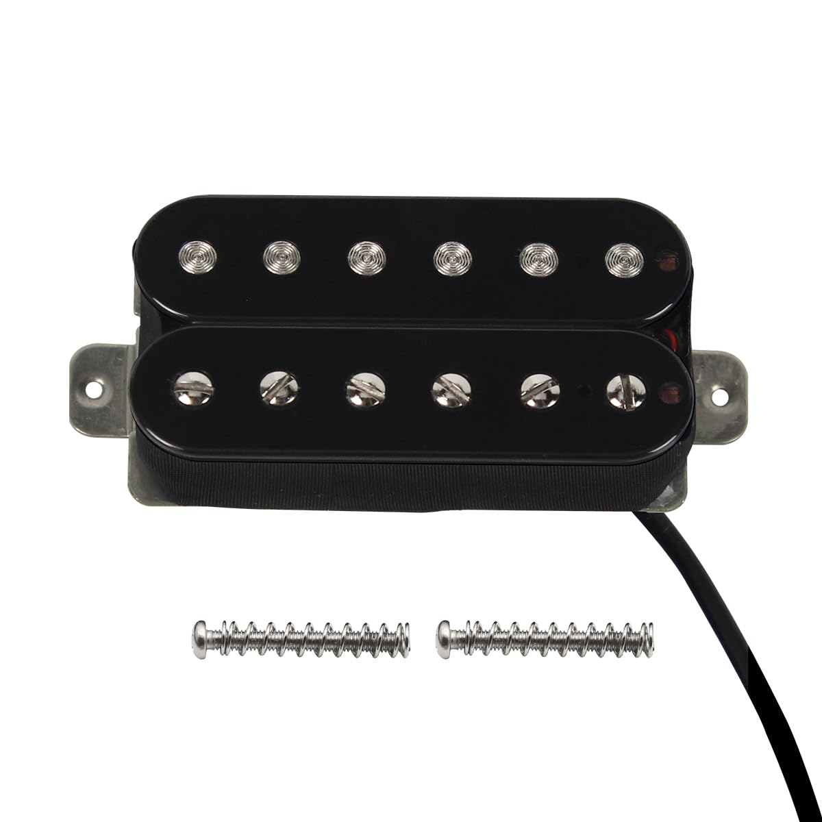 FLEOR Alnico 5 klassischer Ton Humbucker-Tonabnehmer-Set Hals- und Steg-Tonabnehmer 14-15k für E-Gitarre, Schwarz