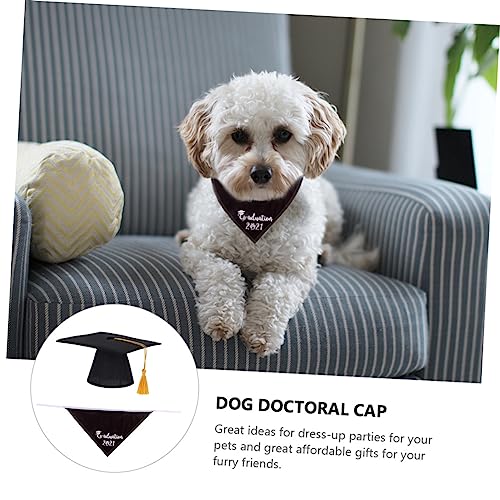 Sombrero y pañuelo de graduación para perros Toyvian miniatura 5