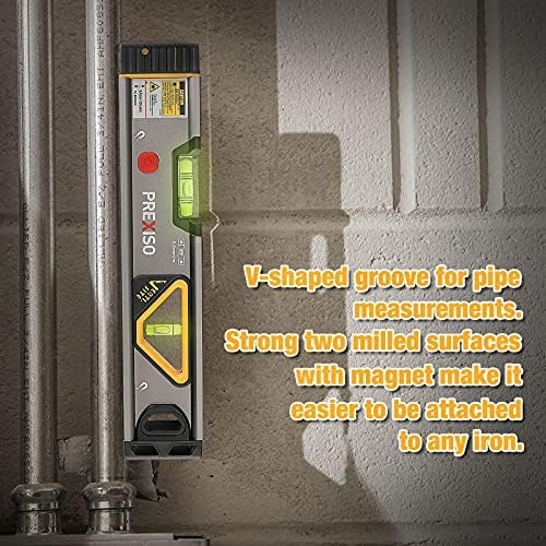 PREXISO 2-in-1 Laser Level Tool with Light, 100 Ft Alignment Point & 30 Ft Leveling Line, Magnetic Laser Spirit Level for Construction Picture Hanging Wall Writing Painting Home Renovation - 4
