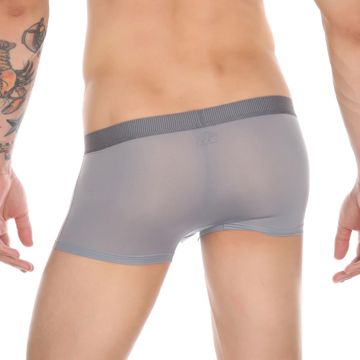 Men's Dual Pouch Underwear Bulge Boxer Briefs Separated Pouch See-through Redundant Prepuce Physical Therapy Trunks - Image 5