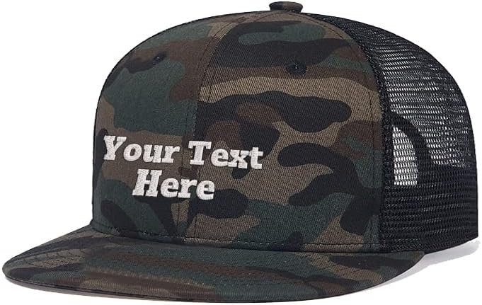 Custom Trucker Hats Embroidery Flat Bill Personalized Mesh Snapback Hat Add Your Own Text Hip Hop Flat Brim Baseball Hats