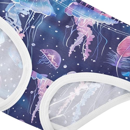 Jellyfish Blue Purple Pink Feathers Panties for Girl Girls Underwear Toddlers Cotton Personalized Kids Briefs Undies 2t4