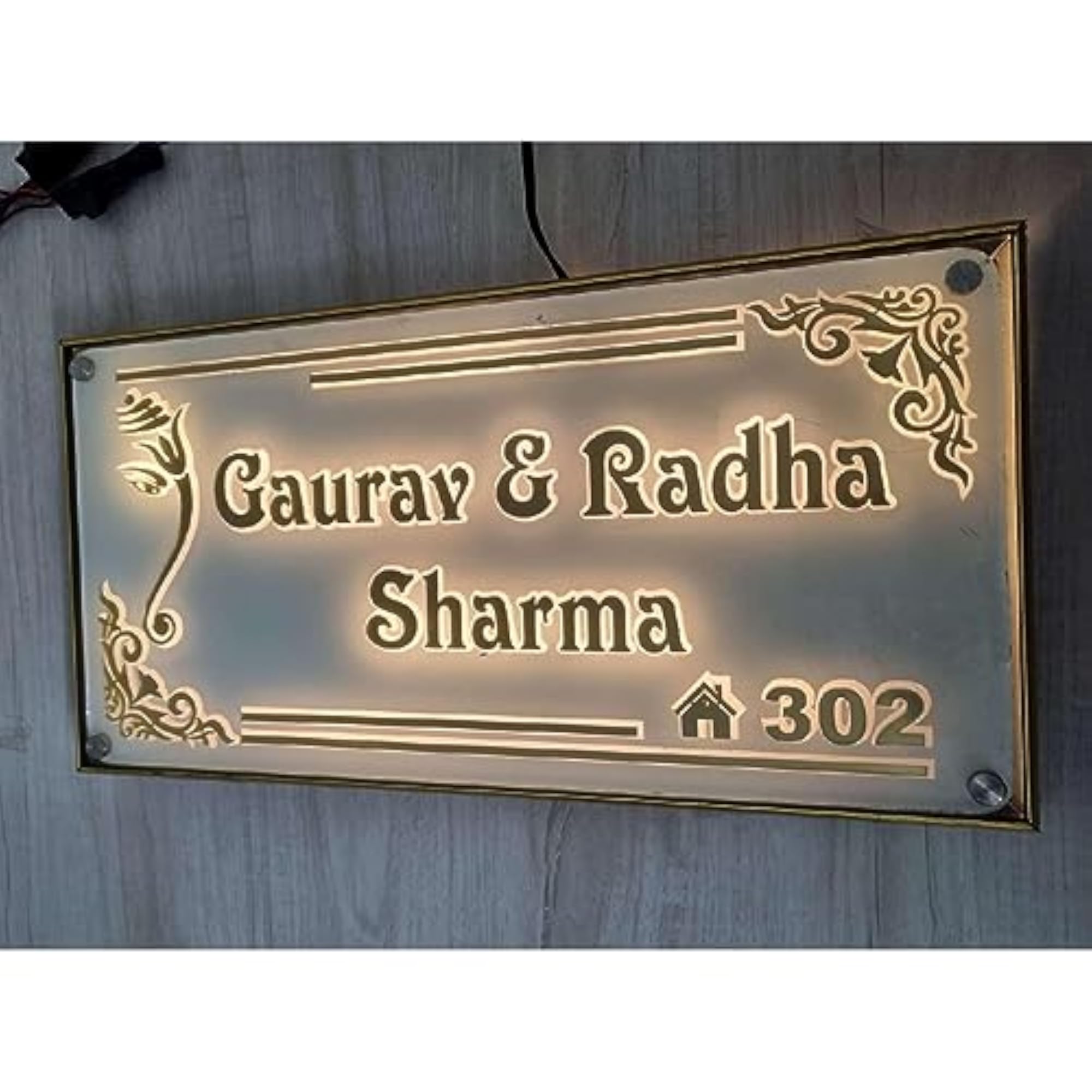 Customised Personalized LED Name Plate for Home Entrance