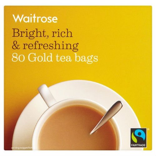 Gold Teebeutel Waitrose 80 Stück pro Packung (5 Stück, insgesamt 400 Teebeutel)