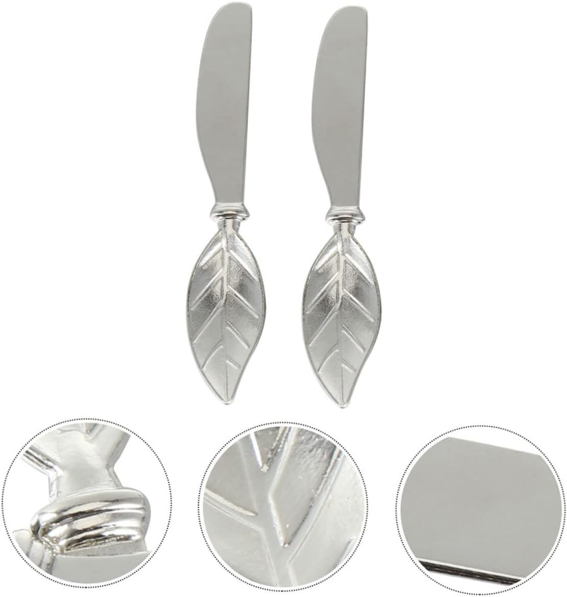 Ipetboom 3pcs Silver Zinc Alloy Butter Knives for Easy Food Cutting