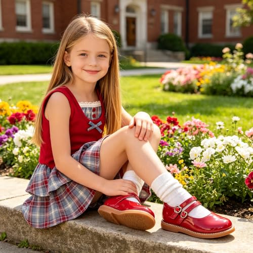 Image of GINFIVE Toddler Girls Mary Jane School Oxford Dress Flat Shoes for Wedding