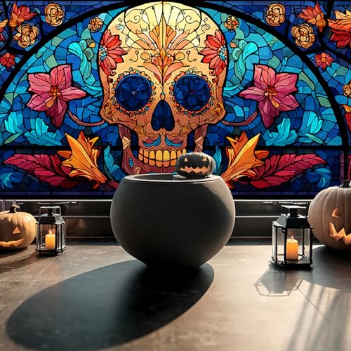 Vinilo Decorativo para Ventana Calavera de Cristal miniatura 4