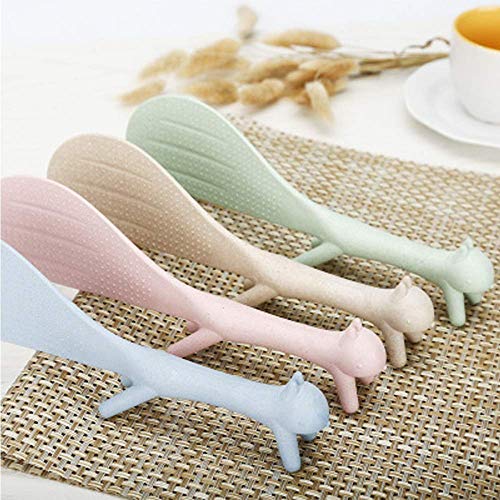 Cuchara de arroz con forma de ardilla, antiadherente, 4 piezas, para uso doméstico, cuchara de arroz, cuchara de arroz Cover