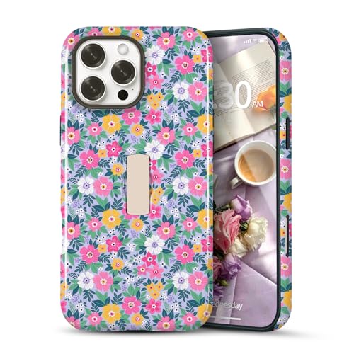 Compatible with iPhone 13 PRO MAX Case with Stand Floral Print-Style-10 - image 1