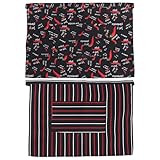 FIXOSHEE 2 Piezas Delantal de Trabajo Unisex para Restaurante, Medio Delantal de Cintura a Rayas Negro y Rojo con Bolsillos Grandes, Resistente a Manchas y Aceite, Ajustable para Hombres y