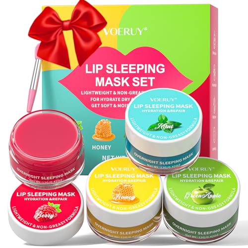 Lip Mask Set, 4PCS Lip Sleeping Mask - Mothers Day Gifts for Mom, Overnight Treatment Lip Care...