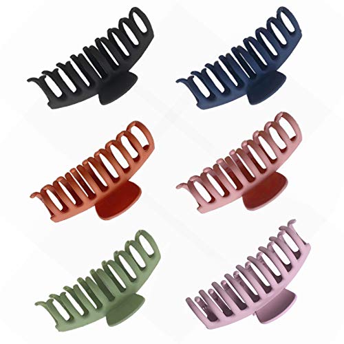 Big Hair Claw Clips 4.3 Inch Nonslip Large Claw Clip for Women and Girls Thin Hair, Strong Hold Hair Clips for Thick Hair (6 pieces)