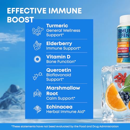 12 in 1 Immune Support Supplement - Immune Defense Vitamins - Elderberry, Vitamin C with Zinc, Vitamin D3, Echinacea, Turmeric, Ginger - Immunity Defense - Natural Blend Health Booster - 120 Capsules - Image 5