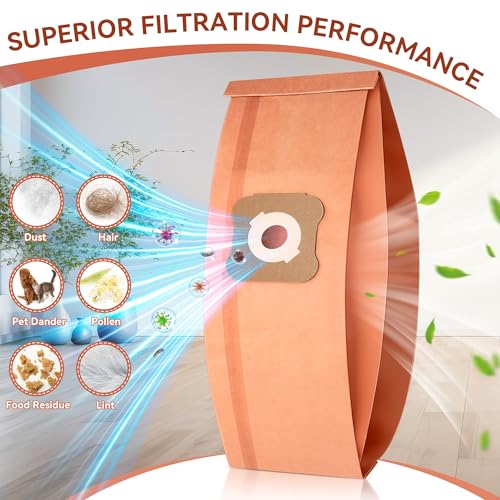 Image of 12 Vacuum Cleaner Bags and 2 Belts Compatible with Kirby G Series (Orange)