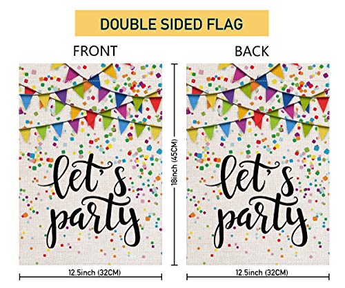 Pingpi PINP-GDFG-A770 Let'S Party Festive Birthday Home Garden Flag 12.5 Inchx18 Inch Vertical Double Sided Burlap Yard Outdoor Decor thumb #4